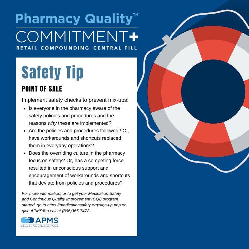 VPhARx's tweet photo. Have your Point of Sale policies and procedures changed a bit due to COVID-19? Check out this #medicationsafety tip from @APMS_PSO #PSOPower https://t.co/UCN8YMgm4X