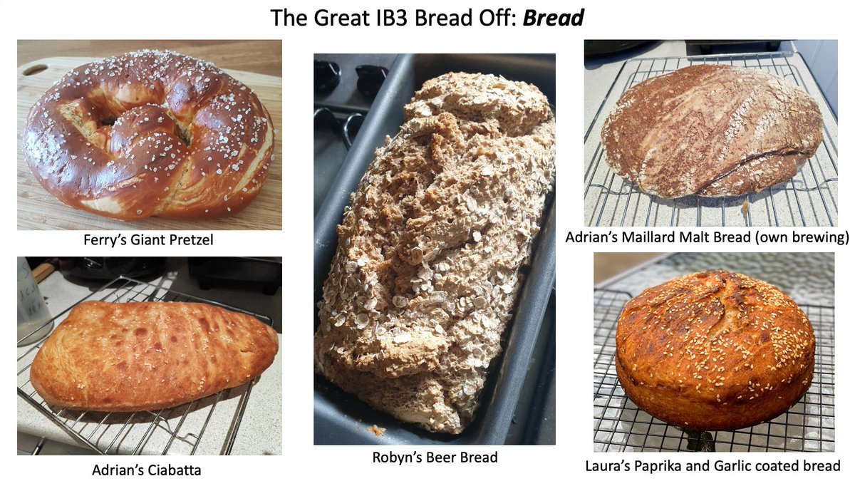 PoBBBS's tweet photo. Yeast is on the path to extinction, but that doesn't stop our talented IB3 bakers! Even if the bakes are fewer, they look more delicious than ever 🤤 Our next and final theme is Chocolate OR Cheese!!! Nothing can go wrong with these, right?🥨🍞🍩🍫 https://t.co/UIa7o3ycVX