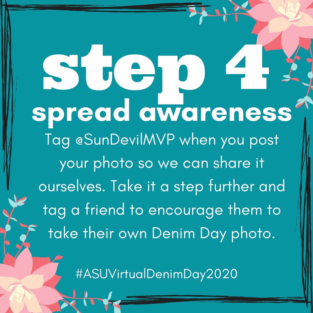 Not sure how to get involved in #ASUVirtualDenimDay2020? These photos will show you how!