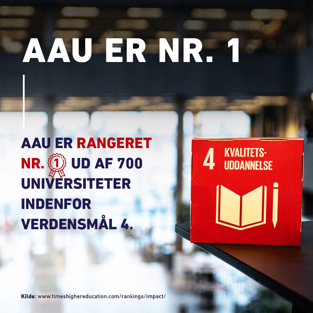 Inger Askehave (@ingeraskehave) on Twitter photo AAU er nr. 1! Anerkendt ranking placerer AAU i absolut verdenselite ift. SDG 4 om at sikre og udbrede kvalitetsuddannelse.
PBL, dedikerede ansatte og studerende samt vores megaprojekter er årsagen. Fremtiden skal være grøn – også i #dkudd <a href="/AneHalsboe/">Ane Halsboe</a> #dkgreen #dkpol AAU er nr. 1! Anerkendt ranking placerer AAU i absolut verdenselite ift. SDG 4 om at sikre og udbrede kvalitetsuddannelse.
PBL, dedikerede ansatte og studerende samt vores megaprojekter er årsagen. Fremtiden skal være grøn – også i #dkudd <a href="/AneHalsboe/">Ane Halsboe</a> #dkgreen #dkpol