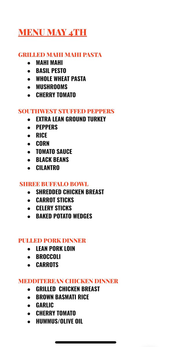 HealthTrainMP's tweet image. NEXT WEEKS MENU NOW AVAILABLE! REMEMBER TO PLACE YOUR ORDER BY 5PM THURSDAY