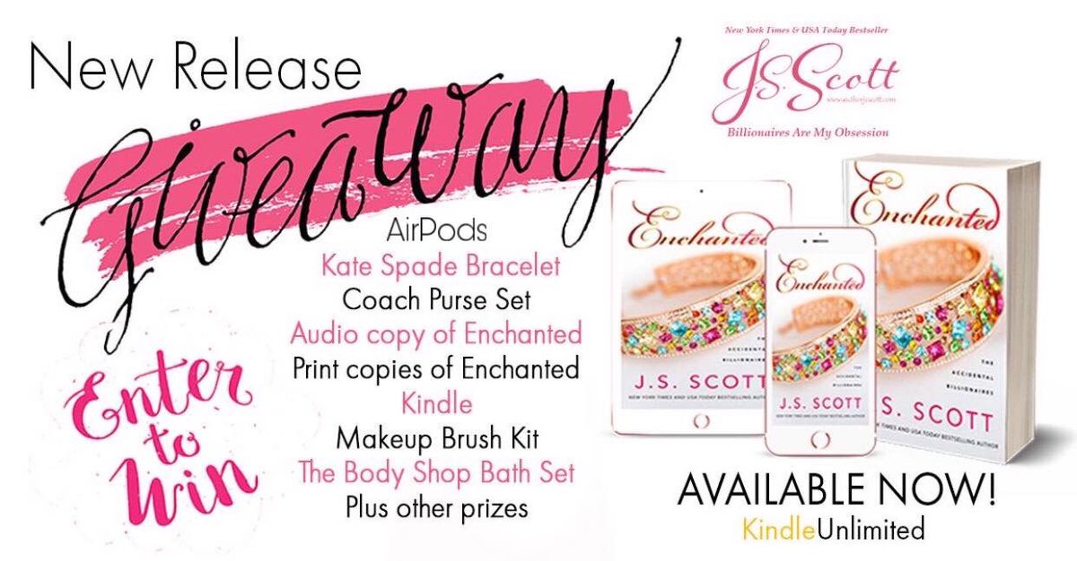 AuthorJSScott's tweet photo. To celebrate the Release of my book Enchanted, Iโm having a HUGE #Giveaway Itโs packed with amazing prizes. Enter here : https://t.co/GhPHoZurzG #Giveaway @IARTG #PrizesToWin #ReleaseGiveaway mobile: https://t.co/pcvUtdDfZ4 @freeboostpromo https://t.co/48OetxciV8