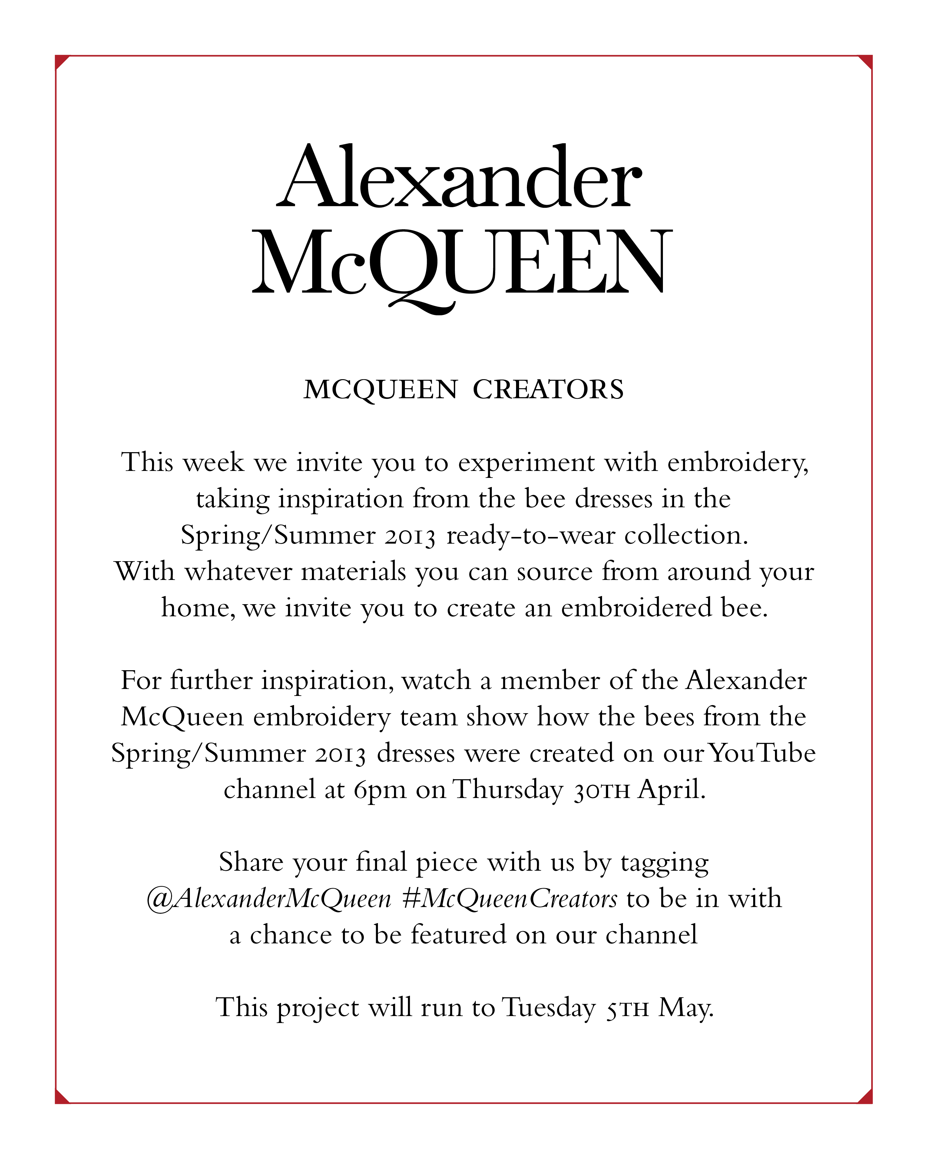 Alexander clearance mcqueen twitter