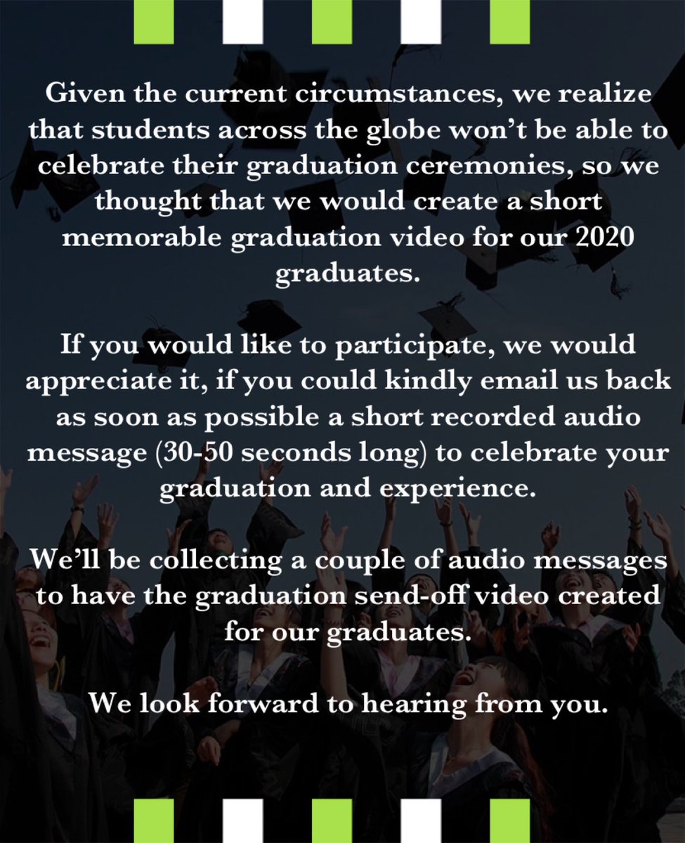 Eng_Alumni's tweet photo. Calling Graduates/Soon-to be-Graduates of 2020:                         Please  do email us your audio recordings by tomorrow evening to englishgradunit@ksu.edu.sa                We look forward to hearing from you! https://t.co/TnI6AzNUH3