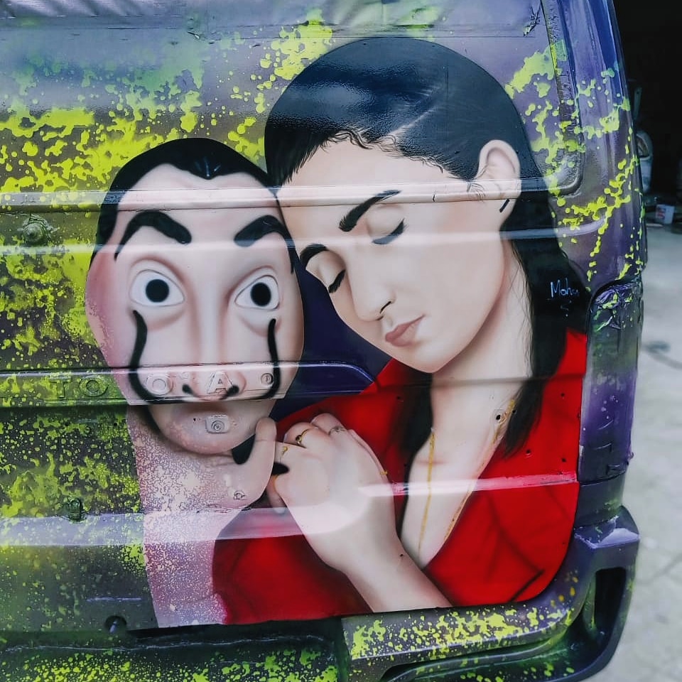 MatwanaCulture's tweet photo. For #Nairobi #LaCasaDePapel #Netflix
Art Attack : Alba Flores a.k.a Nairobi Airbrush portrait by #MohaGrafix @lacasadepapel @netflix @AlbaGlezVilla
#LongLiveTheMatatuCulture | matwanaculture@gmail.com
#MatwanaMatatuCulture | https://t.co/BJ3QsZrJPz https://t.co/CXu0fisHLH