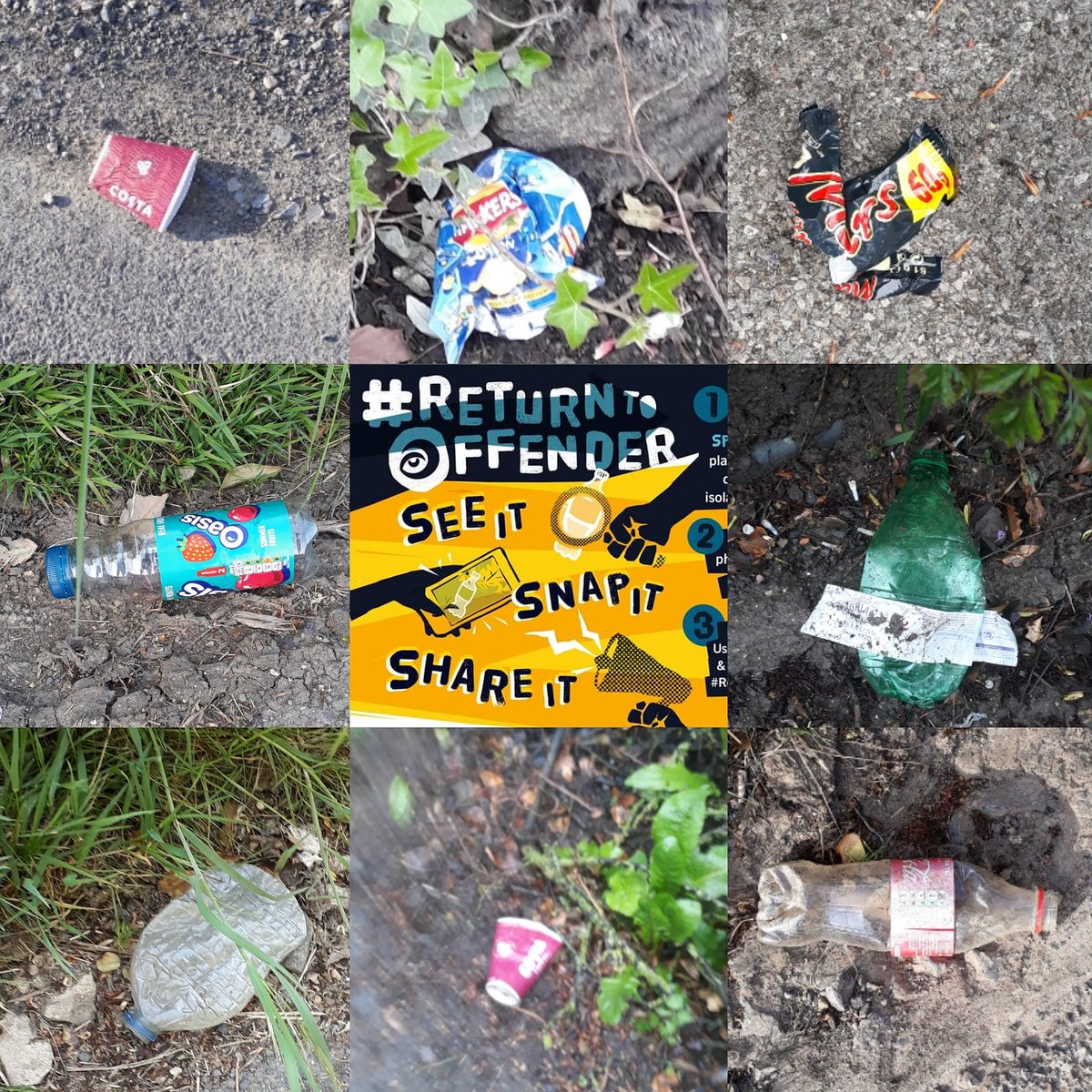 Daily exercise bike ride each day different branded plastic pollution along the curb.  #ReturnToOffender #lessplasticplease #saynotosingleuse #saveresources @sascampaigns