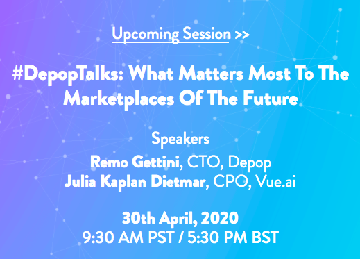 Tomorrow evening Depop's CTO Remo Gettini will be joining #DepopTalks: What Matters Most To The Marketplaces Of The Future'.
- Part of the Digital Retail Summit, hosted by Vue.ai.

Follow the link to join the session: vue.ai/r-vue-connect