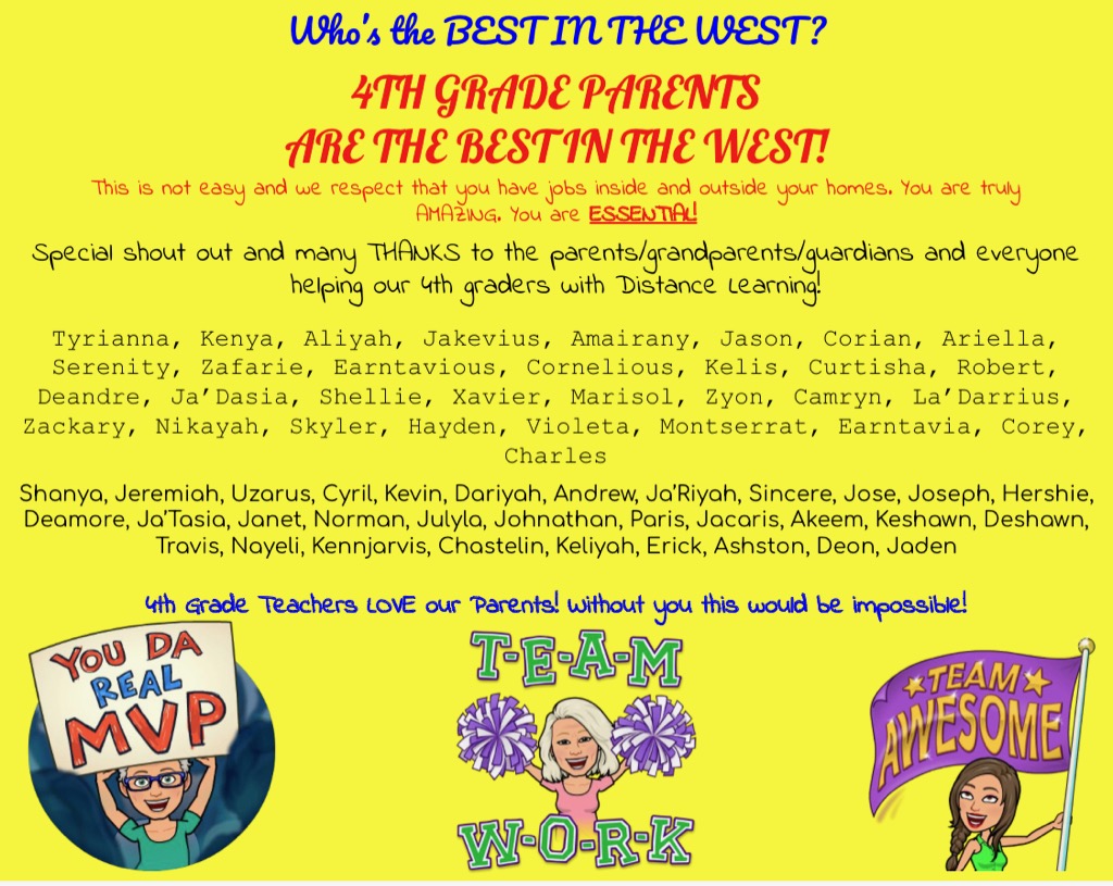 Nani Dupee (@kecstem) on Twitter photo KEC 4th Grade TEAM would like to take a moment and thank our awesome parents! They have been with us every step of the way as we transitioned to Distance Learning and we know it isn't easy! THANKS! <a href="/pbcsd/">The School District of Palm Beach County</a> <a href="/KECELEMENTARY/">KEC CANAL POINT ELEMENTARY</a> <a href="/drhib1982/">Dr. Derrick Hibler</a> <a href="/famudiva1998/">Altoria Wells Henley</a> <a href="/MsCortez4/">Aris Cortez</a> @EdTechDir @SuptFennoy KEC 4th Grade TEAM would like to take a moment and thank our awesome parents! They have been with us every step of the way as we transitioned to Distance Learning and we know it isn't easy! THANKS! <a href="/pbcsd/">The School District of Palm Beach County</a> <a href="/KECELEMENTARY/">KEC CANAL POINT ELEMENTARY</a> <a href="/drhib1982/">Dr. Derrick Hibler</a> <a href="/famudiva1998/">Altoria Wells Henley</a> <a href="/MsCortez4/">Aris Cortez</a> @EdTechDir @SuptFennoy