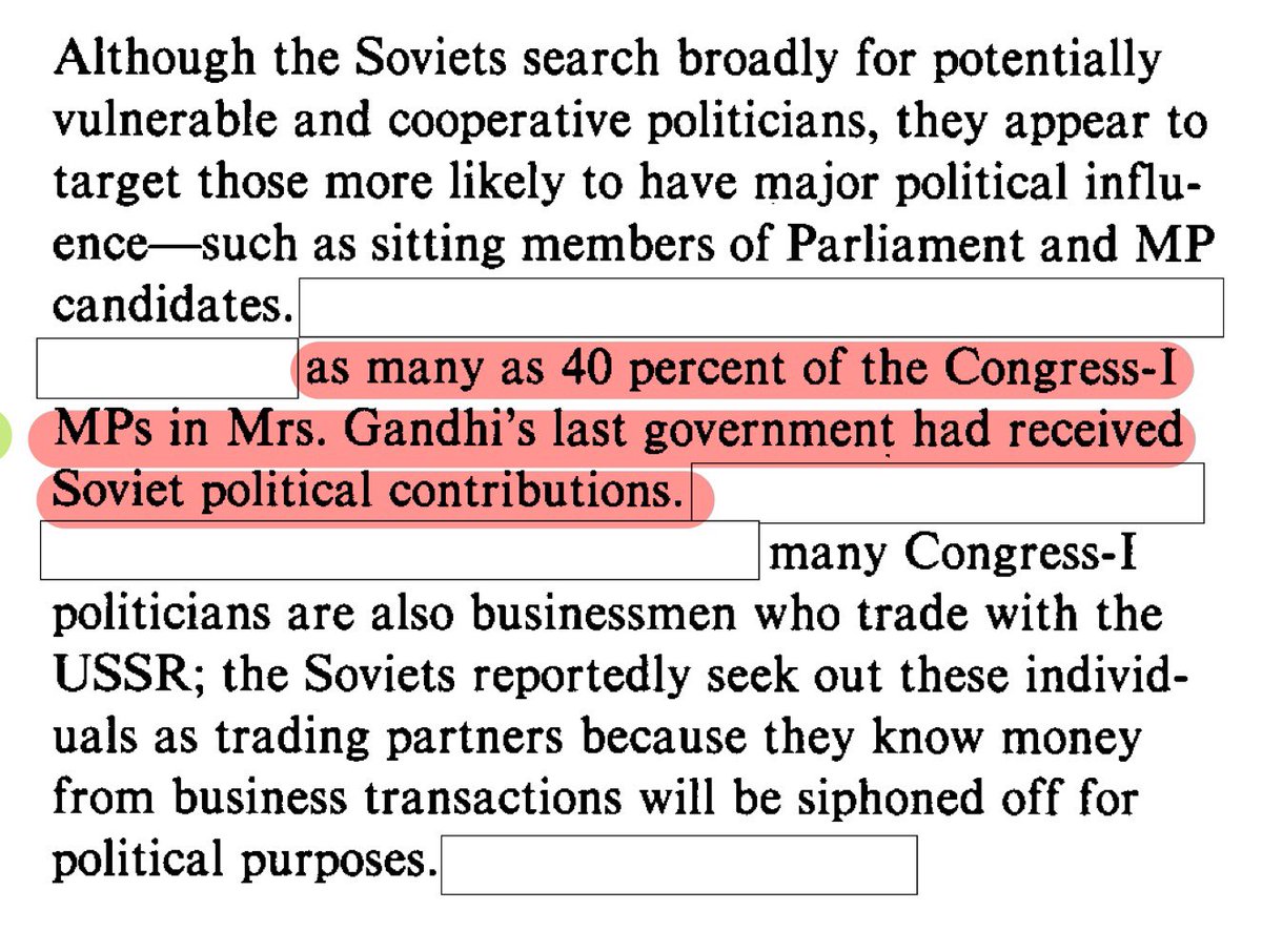 But why did communists align with congress? One of the big reasons was the source of money. They all received money from one source. At one point of time, about 40% congress (I) MPs were on Soviet payroll. The other reason was ideology, which very closely matches Left's.
