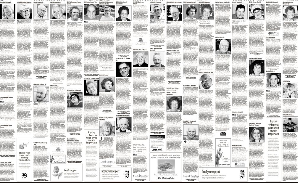 Sunday’s Boston Globe ran out of room for its obituaries.
To me - all of the people lost in #COVID19 shall be celebrated as heroes.