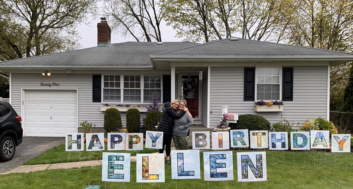 EllenCervone's tweet photo. Stuck at home hasn’t stopped me from having a special birthday. Thanks to my kids for this perfect surprise for an Art Teacher! https://t.co/JpomCkwhgU