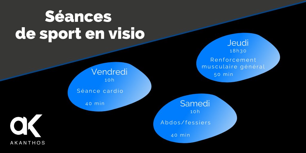 Depuis le début du confinement🏠, je vous ai déjà proposé 30 séances et nous sommes toujours aussi nombreux. On poursuit la semaine avec trois nouvelles séances à partir de demain à 18h30.