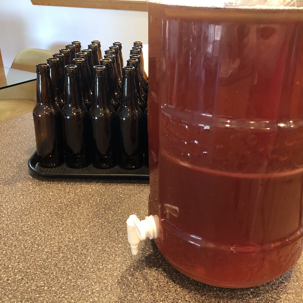 Bottling Day. Getting ready to brew the next batch on Saturday in celebration of #BigBrewDay2020. This is a single-hop (Lotus) IPA.