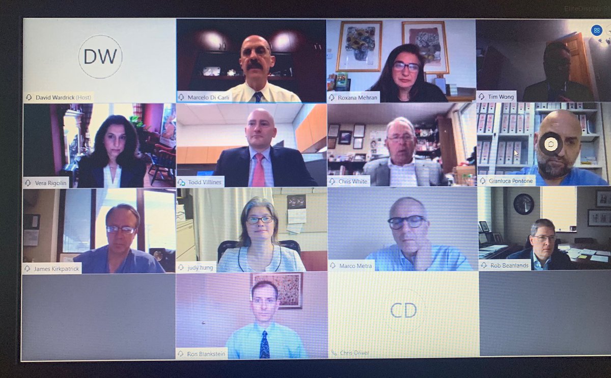 Huge thank you to <a href="/mdicarli/">Marcelo Di Carli</a> and <a href="/ToddVillinesMD/">Dr. Todd C. Villines</a> for moderating the Multimodality Imaging and COVID-19 webinar today! And a big thanks to this massive group of all-star cardiologists that served as our panel! #ACCImaging