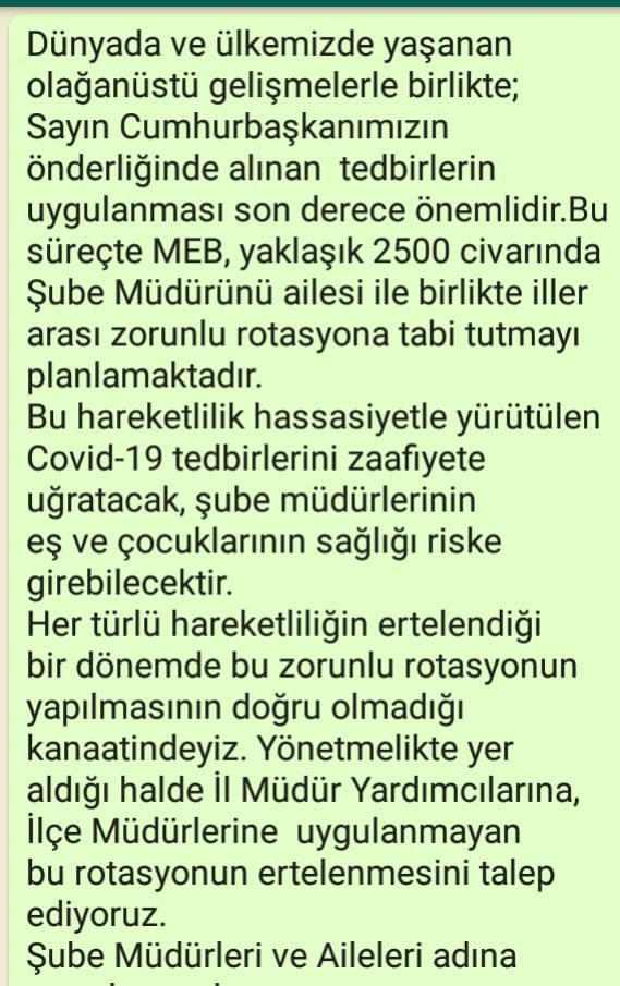 #MebŞubeMüdürüRotasyonuErtelenmelidir
#ZorunluDeğilİsteğeBağlı
<a href="/RTErdogan/">Recep Tayyip Erdoğan</a>
<a href="/hasandogan/">Hasan Doğan</a>
<a href="/fahrettinaltun/">Fahrettin Altun</a>
<a href="/ziyaselcuk/">Ziya Selçuk</a>
@hmzaydg
<a href="/_aliyalcin_/">Ali YALÇIN</a>
<a href="/ahmethc/">ahmet hakan</a>
#tarafsizbölge