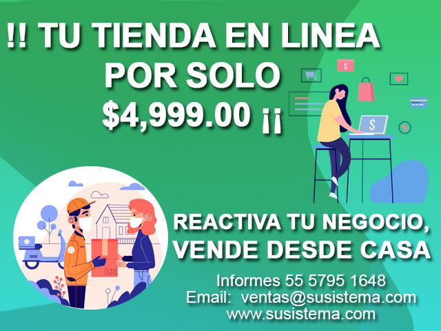 SuSistema's tweet photo. #PorMexicoPorTodos 
- Vende cualquier tipo de producto, físico o descargable
- Manuales de uso super fácil
- Acepta pago con tarjeta de crédito, débito y depósitos en efectivo
- Creamos una experiencia única de compra para tu tienda muy sencilla
- Tiempo de entrega en 5 días https://t.co/mtdo6zW1WS
