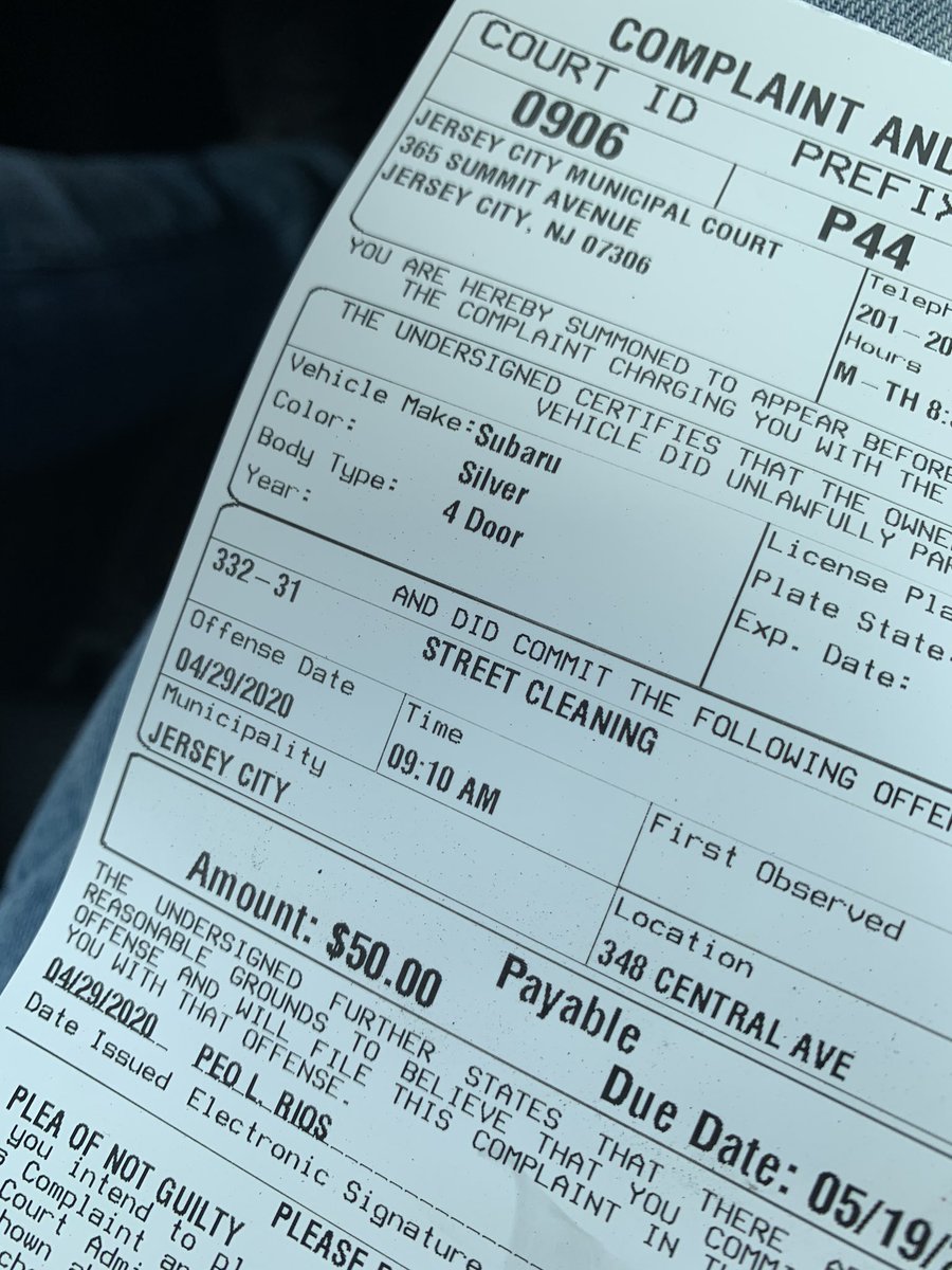 extremetechpc's tweet photo. @JCParking this makes no sense. I'm an essential worker park at night for the passed month on Central Ave meter. 0 tickets. Today all of a sudden we get them for street cleaning? Nothing is posted online or anywhere else that things have changed (since April 12th last post) https://t.co/NWmCOruklZ
