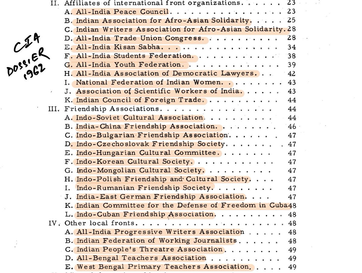 This is when they mastered propping different organisations, and called themselves "Civil Society". If you think making front organisations is new or merely some conspiracy theorist’s imagination, have a look at this list of left front organisations that CIA maintained in 1962.