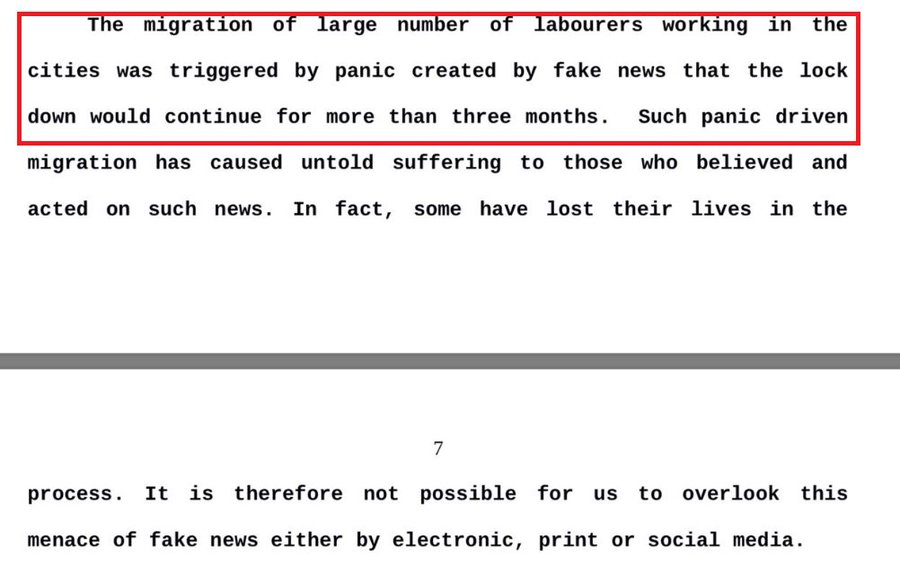  #YeBhaaratKePatrakaarSupreme Court: Migration of lakhs of labourers was driven by fake news that lockdown would extend for 3 months.Star Journalist: Chalo, kaam ho gaya. Ab tweet deleted kar dete hain!Am I the only one who sees a pattern here?