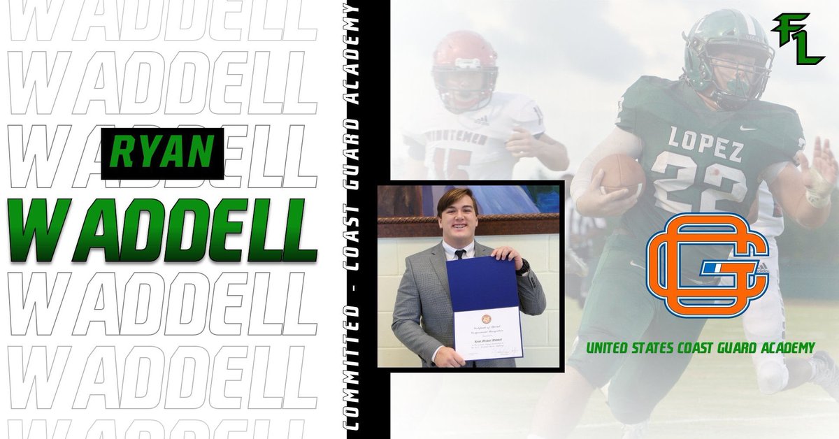 Congratulations to senior Ryan Waddell as he has committed to play Football at the United States Coast Guard Academy!   

The four year varsity letter winner and ‘19 <a href="/FHSAA/">FHSAA</a> State Weightlifting Champion has accepted his appointment to the USCGA Scholar Program! #WEAreLopez  🌊🏈