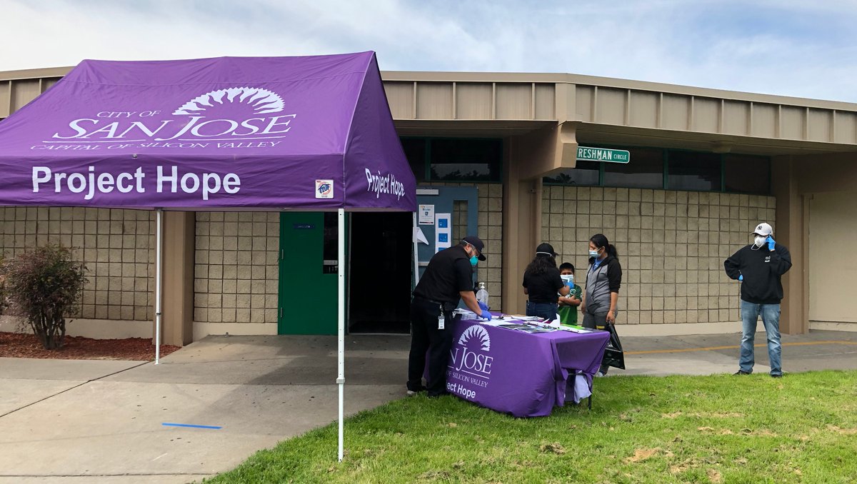 EdenvaleSchool's tweet photo. 2 Months Free Internet Outreach.  Edenvale School, City of San Jose, and Comcast offer two months of free internet to Edenvale Families in this outreach today and tomorrow from 10-12.  Now they can fully access their Chromebooks and the distance learning plan! https://t.co/OC9lyESisi