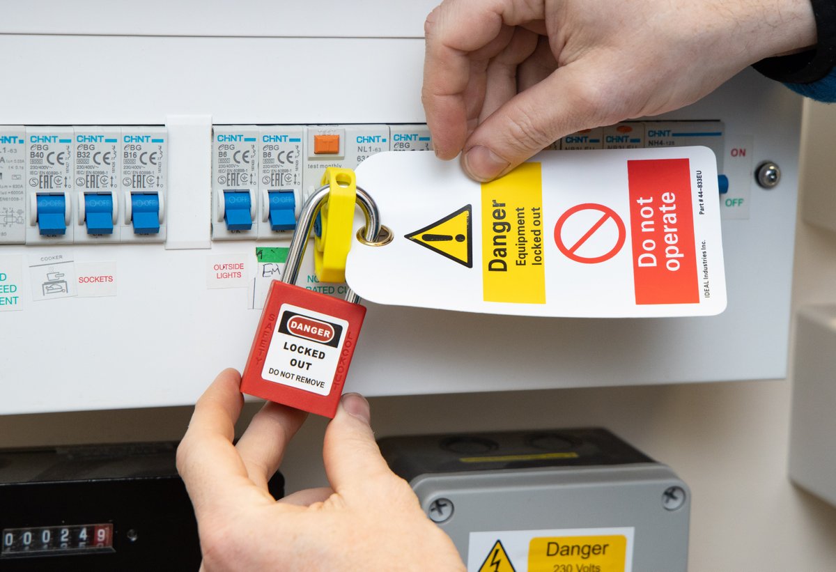 Always remember to Lock Out and Tag Out, this simple process saves lives! Please get your kit today!!! #safeisolation #loto #electrician #apprentice