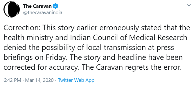  #YeBhaaratKePatrakaarIn our quest for 'fastest finger first', facts don't matter one bit, especially when we can ALWAYS issue a 'clarification' later on.So what if it adds to the confusion / panic in the middle of a pandemic, hainji?