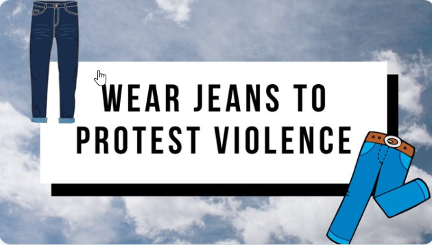 sccssadebs's tweet image. Today #DenimDay2020 

You may have sworn off denim since you've been at home but today let’s come together by wearing our best denim fashion! 

#ProtestViolence #SCCEndViolence #DenimDay2020