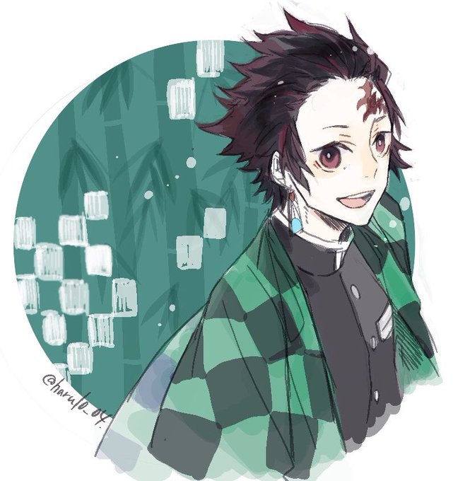 春鴇さんがTwitterに投稿した竈門炭治郎(鬼滅の刃)のイラスト。