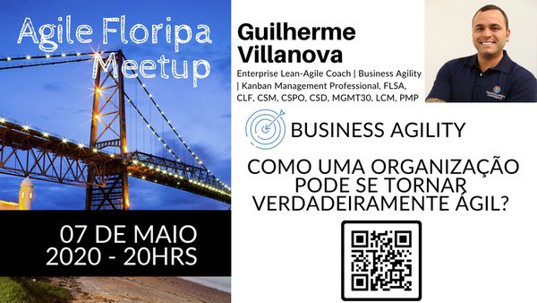 AgileFloripa's tweet photo. Enquanto não podemos nos encontrar pessoalmente, estamos organizando alguns eventos online, e o primeiro será da 07 de maio às 20h com a talk do Guilherme Villanova. Estão todos convidados o link será disponibilizado no dia do evento aqui em nossas redes e no Meetup. https://t.co/eQFb0DWp3H