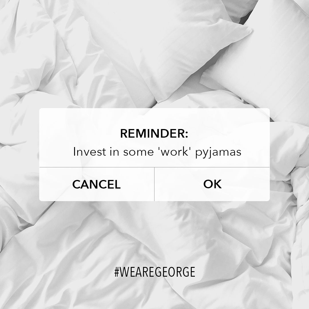 Georgeatasda's tweet photo. *Adds another pair of pyjamas to shopping trolley. #wearegeorge #wearehome #georgeatasda #pyjamamas #wfh https://t.co/QVEcC9IVun