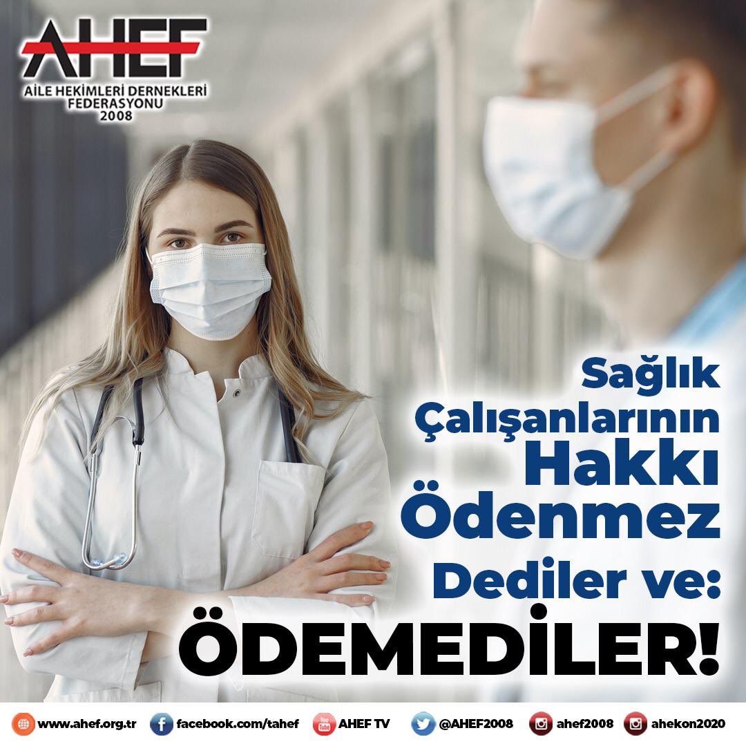 Sağlık çalışanlarının HAKKI ÖDENMEZ dediler ve; 
ÖDEMEDİLER!! 

#sağlıktaşiddetehayır 
#saglıktasiddetyasasıfiyasko 
#ahef 
#ailehekimliği
#sağlıkçalışanları 

<a href="/halksagligigm/">Halk Sağlığı Genel Müdürlüğü</a> 
<a href="/saglikbakanligi/">T.C. Sağlık Bakanlığı</a> 
<a href="/drfahrettinkoca/">Dr. Fahrettin Koca</a>