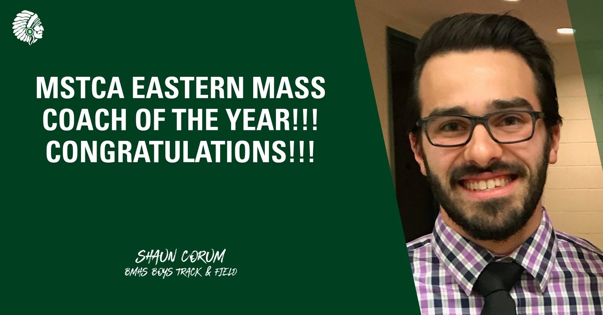 MSTCA- Eastern Mass. Coach of the Year!  
Shaun Corum of BMHS! Congratualtions!! #PRIDE