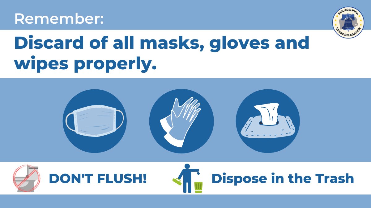The Philadelphia Water Department is reportedly experiencing 12 times more waste clogging at facilities which threatens waterways and the ecosystems they support. Improper disposal of used PPE increases the risk of water main breaks.

Also "flushable" wipes are NOT flushable!