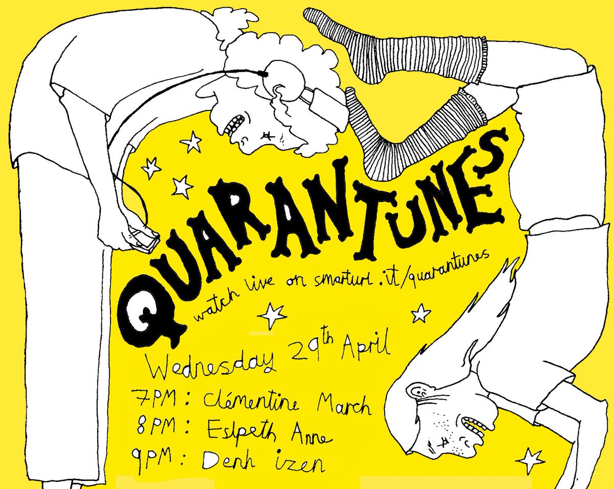 Streaming live right now in the usual place!
smarturl.it/quarantunes

@MarchClementine on right now. Elspeth Anne up next!

smarturl.it/quarantunes