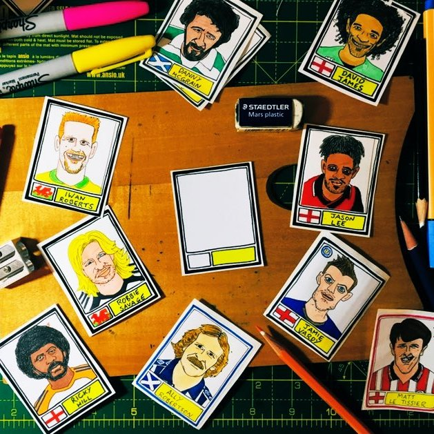 CheapPanini's tweet photo. Aberdeen FC - brace yourselves, we are drawing you ✍️

Suggestions needed please. 36 wonky Dons to be doodled. Our attempt at Duncan Shearer shouldn't fill anybody with confidence.

RT's appreciated 

P.S. we can't draw very well ❤️ https://t.co/1uUTcQSTpN