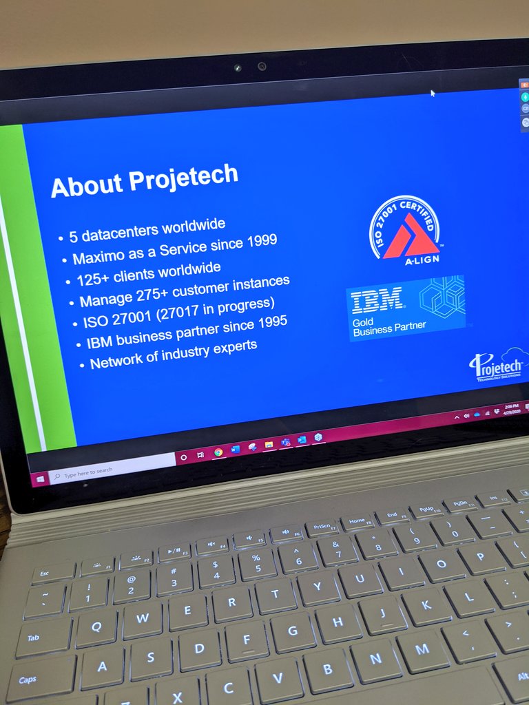 Tyler Caldwell, Director of Security Operations at <a href="/Projetech_Inc/">Projetech Inc.</a> kicking off today's webinar, "Understanding Cloud Security and How it Can Benefit My Organization". <a href="/IFMA/">IFMA</a> 
#MaaS #Cloud #Security #Maximo