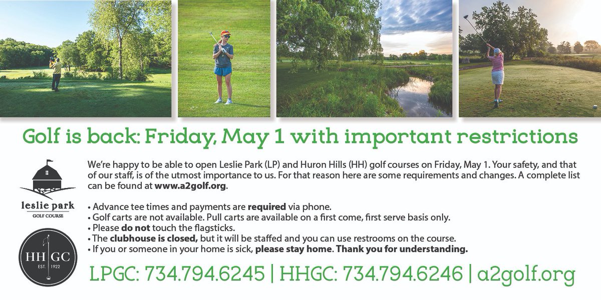huronhillsgolf's tweet photo. We will be opening Friday, May 1! https://t.co/9fAhBRd92o