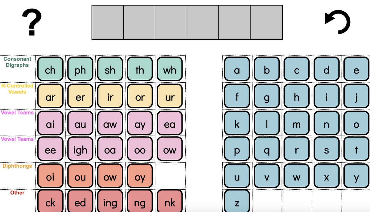 Wow! Another great resource from <a href="/UFLiteracy/">UF Literacy Institute</a>--an online, interactive word work mat that is SUPER easy to work with! 

Would be great for online teaching or on iPads in person 🥳 #ELAChat

research.dwi.ufl.edu/op.n/file/gc8n…