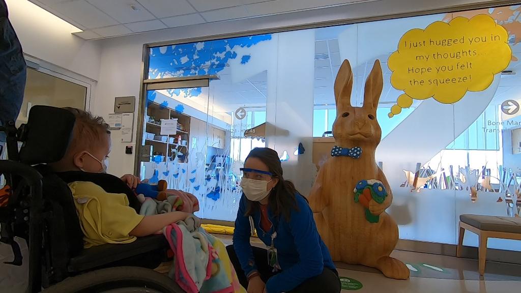 nationwidekids's tweet photo. It's the little moments like this that put a smile on our faces ❤️ (And how about this sweet message from our animal friend - we definitely felt that hug Mr. Rabbit!) https://t.co/s2UEpp4Q6F
