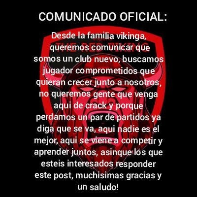 Comunicado Oficial #TheRedViking