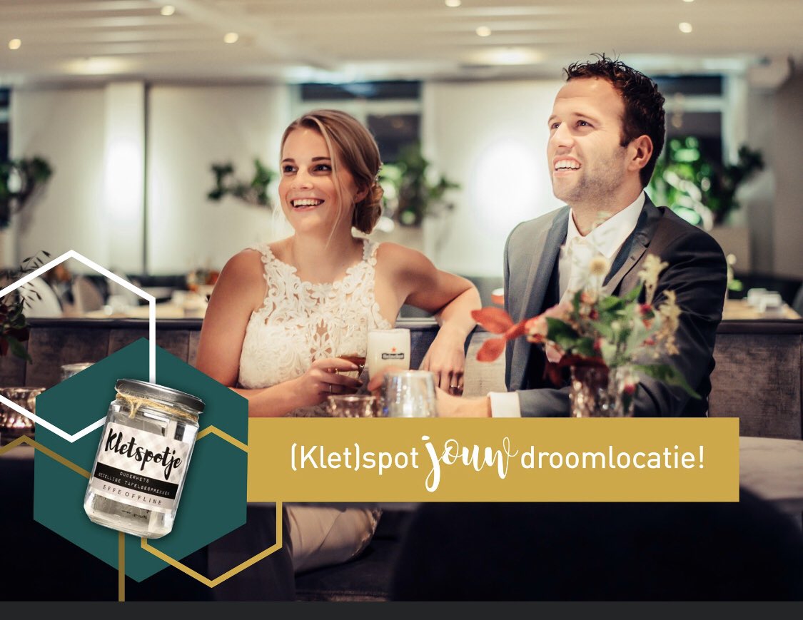 TROUWEN IN 2021? KOM KLETSEN EN SPOTTEN!
Hoe we jullie een totale dagbeleving bezorgen? Dat vertellen &amp; tonen we je graag, coronaproof.
Het 1e trouwcadeau ontvangen jullie ook alvast. Want bij kletsen en spotten, hoort een kletspot!
Maak hier je afspraak : dekaaihof.nl/contact