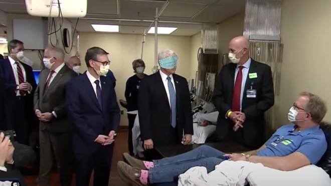 kevinrjensen's tweet photo. “Everything looks good here.” #Pencedemic #pencemask #PenceIsAnIdiot https://t.co/K99goSvloU