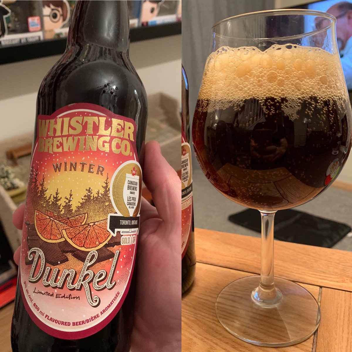 This Chocolate Orange #Dunkel from <a href="/WhistlerBrewing/">Whistler Brewing</a> was a Xmas gift from my brother. Usually I find chocolate orange beers to be very artificial, but this was one of the nicest beers I had tried in a while. I hope they will send me more from Canada! #ale #beer #tonightstipple