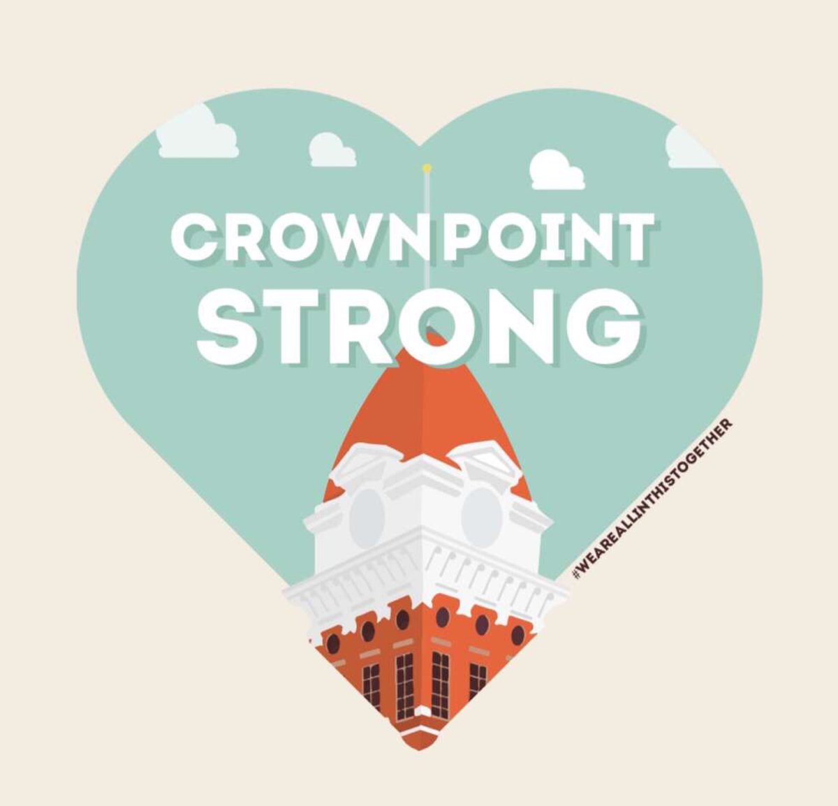 cphsyearbook_'s tweet photo. Check out at this graphic! Staffer Tyler Kaufman made this in the midst of all this chaos to help unite us as a community. #CrownPointStrong #WeAreAllInThisTogether https://t.co/64OWLsgvYq