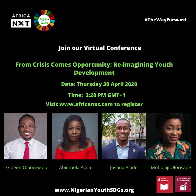 iamJoshuaAlade's tweet photo. Tomorrow I will be joining @mobolaaji @LanreShaper &amp; @bimboakinsanya to discuss how #COVID19 provides an opportunity to reimagine education and decent work for young people.

Please visit https://t.co/HTfDpTcOow for tickets.

@NGYouthSDGs @UNICEF_Nigeria https://t.co/D0Zil2pSBs