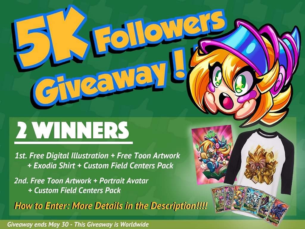KrausArts's tweet photo. 5K Instagram Giveaway!! Just follow my account and retweet to have the chance to win a FREE Digital Illustration, a Toon art, a T-shirt and custom made field centers!!! Giveaway ends May 30!!

Thanks for all the support and Good Luck

#Giveaway https://t.co/3w4X4eBHiD