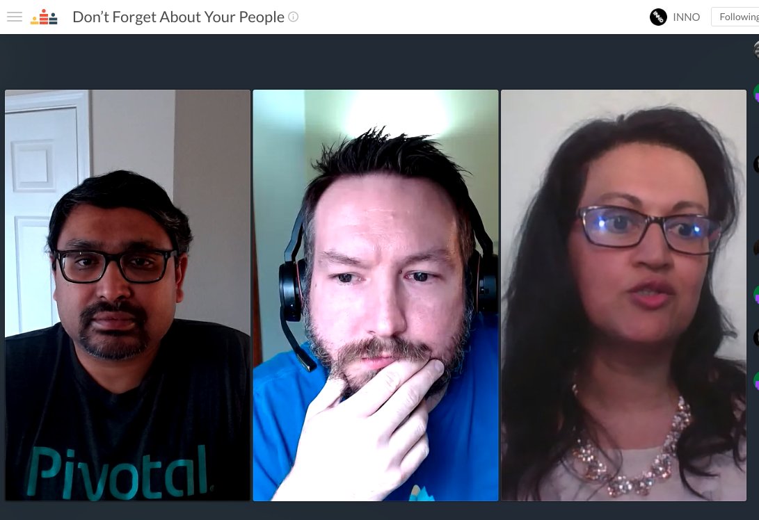 get_INNO's tweet photo. As a leader, one needs to be brave enough to fail in public and admit it. 

Sometimes you have to take a failure bow. 

Learn fast, often, and cheap. 
 
— @gpallapa (@vmware), @shaaron2010 (@TMobile), and @TealMavericks (@Atlassian) #INNO20 https://t.co/gUZDc7Y5uP