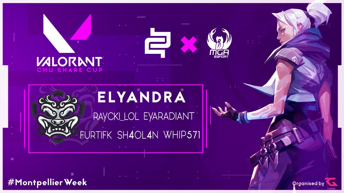 eya_team's tweet photo. Nous avons l'honneur de participer au tournoi @VALORANTfr organisé par la @MontpellierGA à l'honneur du #CHUShareCup ! 😁
Le tournoi ce déroulera ce vendredi à 14h !
Bonne chances à tous ! 😎
@BalistikEsports @FondsGuilhem #MontpellierWeek #GOEYA https://t.co/Z5HqeqWAEm