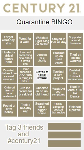 c21tc's tweet image. At this point we have this bingo board almost covered....how about you?  #quarantinebingo #Covid_19 #relentlessagents #c21tc #agentsofthequarn

CENTURY 21 Town and Country team facebook.com/14121245255763…